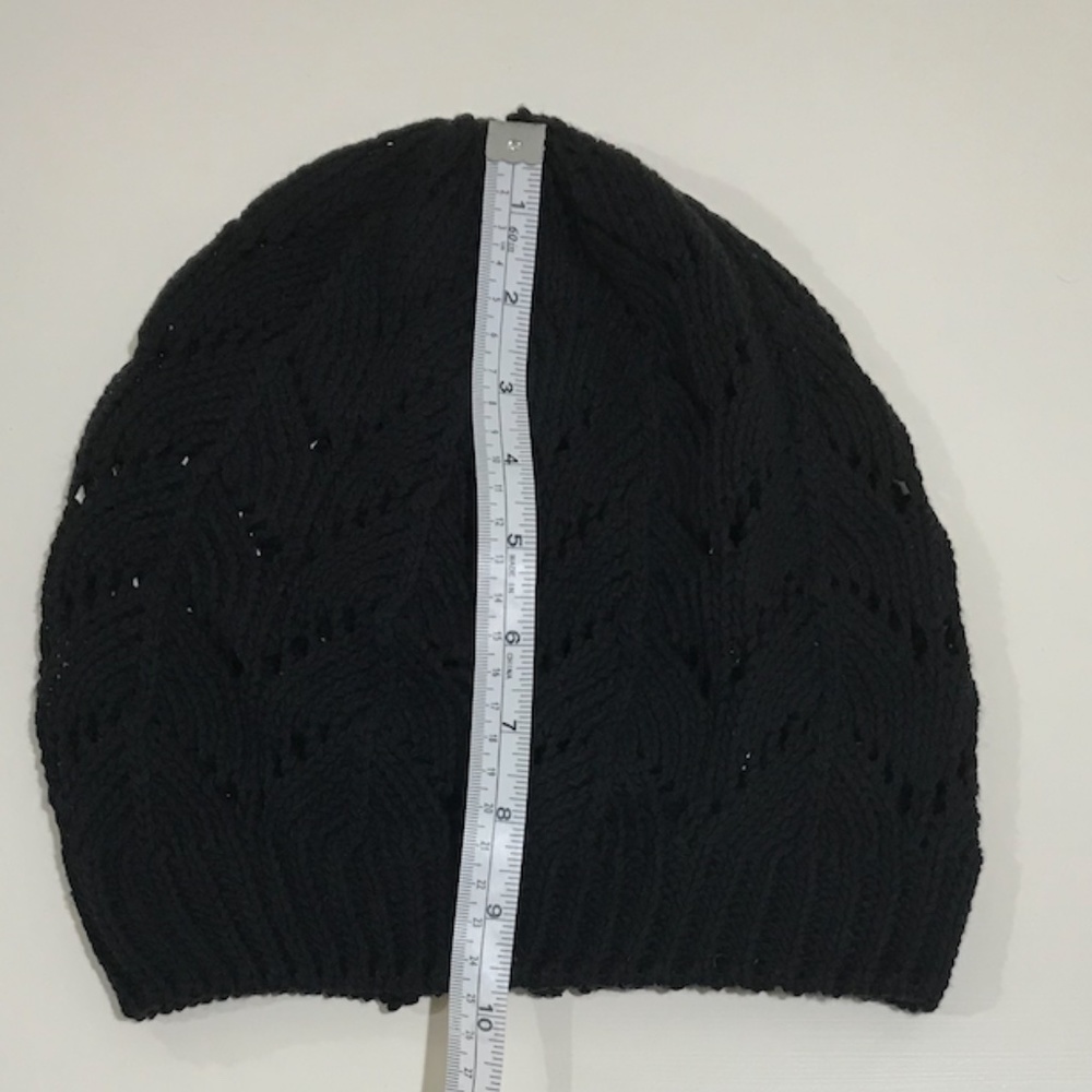 Black Crochet/Knitted Slouchy Beanie Hat🖤